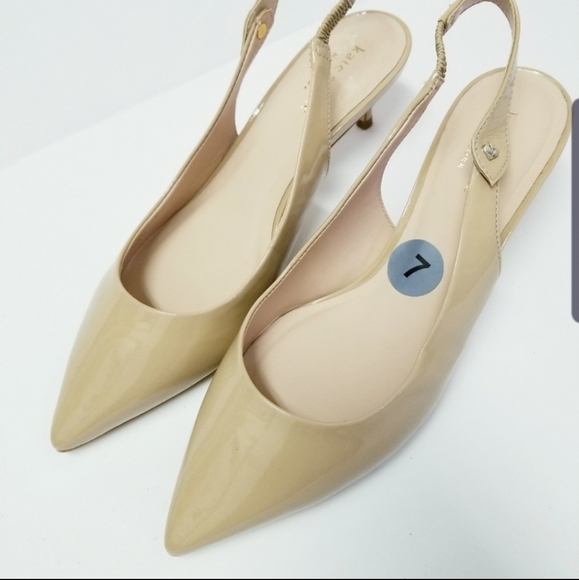 Kate Spade Slingback Nude Heels Shiloh - Picture 4 of 7